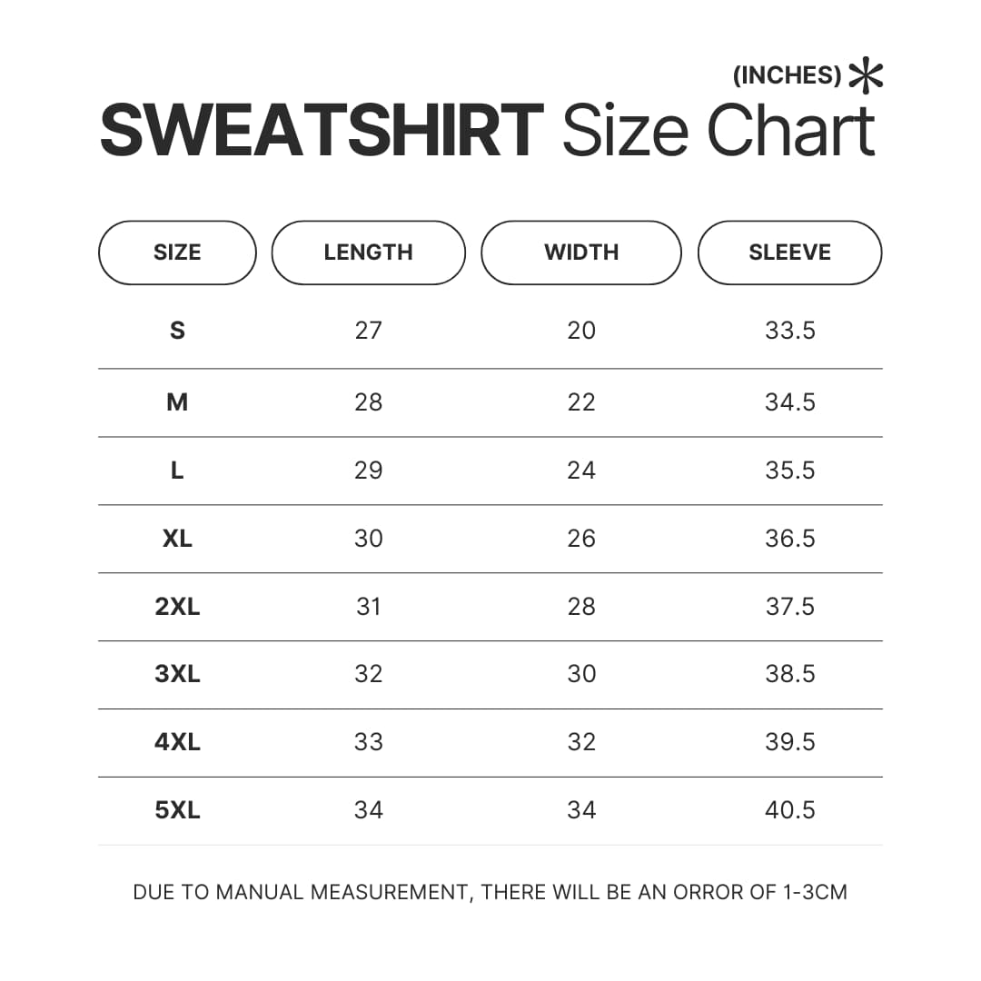 Sweatshirt Size Chart - Junior H Shop