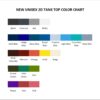 tank top color chart - Junior H Shop